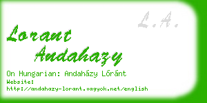 lorant andahazy business card