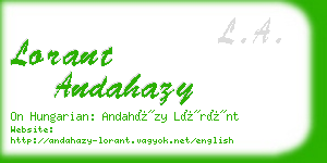 lorant andahazy business card